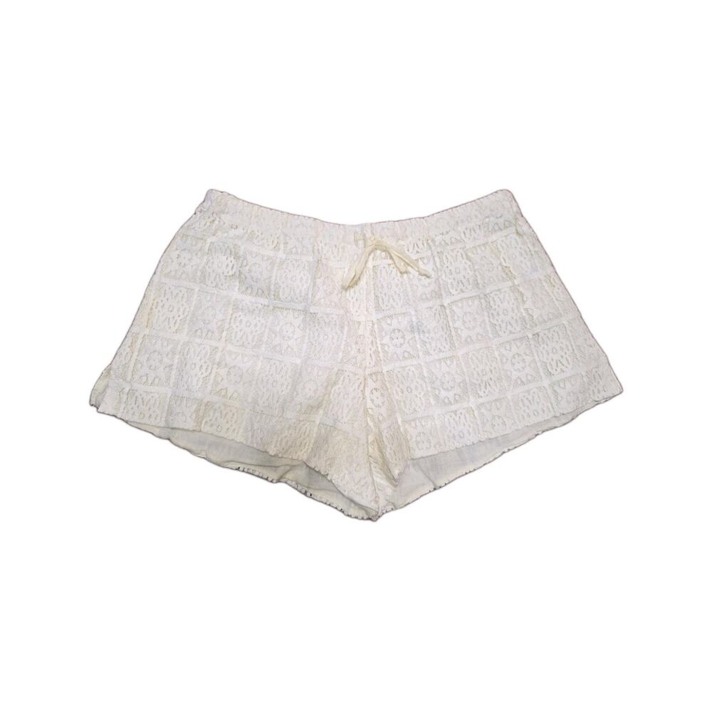 NWT Altar'd State Ivory Lace Shorts Elastic Waist Drawstring Size L
